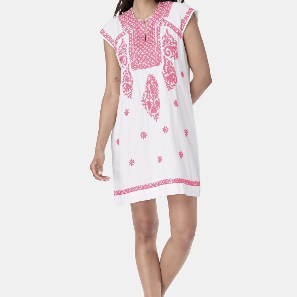 NWT Jayshree Dalal 100% Cotton Embroidered Tunic Dress